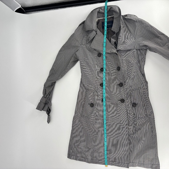 Banana Republic Trench Jacket – XS, Black & White Checkered - Picture 3 of 4